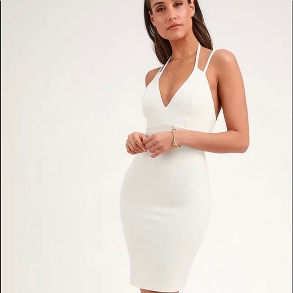 Lulus Dresses & Skirts - White Halter Midi Dress 🔥